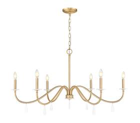 6103-45mgld Z-lite 6103-45 Toussant 6 Light 45 Inch W Taper Candle Style - Gold