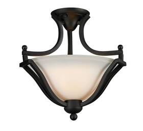 703sfc-mb Z-lite 703sfc Black Lagoon 3-light Bowl Shaped Pendant With Matte Opal Shade