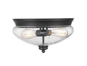 722f2-mb Z-lite 722f2 Amon 2 Light 13 Inch W Flush Mount Ceiling - Black