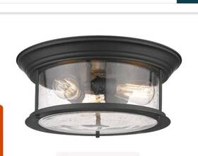 727f13-mb Z-lite Sonna 2 Light Flush Mount Drum Ceiling Fixture Matte Black