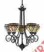 Z34-5 Z-lite Templeton Chestnut Bronze Tiffany Shade Glass 5 Light Chandelier 685659015720
