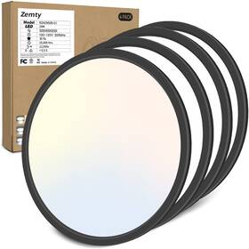 Cl17a-4-bk Zemty 4pack 12 Inch Led Ceiling Light Flush Mount 28w 3200lm Super Slim Flus