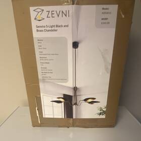 Zevni A05041c Senvira 5-light Chandelier Matte Black/brass Hardwired Dimmable