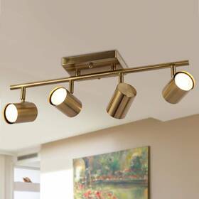 Z-u7am2iar-4463 Zevni 1.6 Ft. 4-light Brass Gold Modern Track Lighting Kits Linear Rotating Head