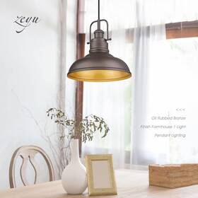 3907bb Zeyu Farmhouse Pendant Light 1-light Industrial Hanging Fixture 11-inch
