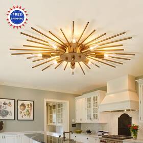 F-1181 Zglaojt Semi Flush Mount 8 Light Ceiling Modern Metal Lighting