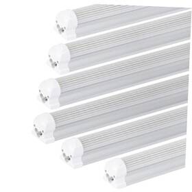 Zs-t8-30p4ft-int2-striped Zhongshan Zohnson Lighting Co. Ltd 6pack 4ft Led Shop Light For Workshop 30w 5000k T8 Tube D-shape