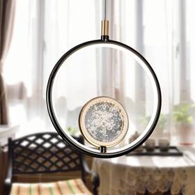 Zhouqkotl 751342383268 Modern Led Crystal Small Chandelier Hanging Round Ceiling Light Fixture Adjusta