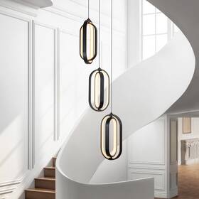 Zicbol 717214582290 3-light Modern Cluster Oval Integrated Led Chandelier
