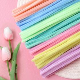 Zitus-0059 Zitrades 300 Pcs Thick Pipe Cleaners Craft Supplies 7 Assortment Pastel Macaron Color Che