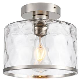 9109-1x Zlepmlla Modern Semi Flush Mount Ceiling Light With Industrial Clear Hammered Glass La