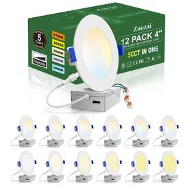 5cct Zouzai 731716511848 12 Pack 4 Inch Ultra-thin Led Recessed Ceiling Light With Junctio