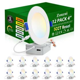 Lbt-srpl-09c Zouzai 12pack-1 12 Pack 4 Inch 5cct Reset 6000k/5000k/4000k/3000k/2700k Ultra-thin Led Recess