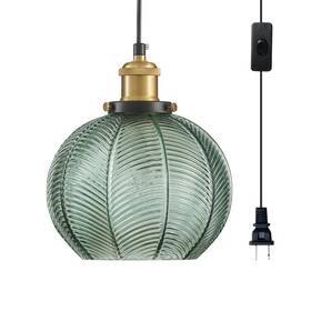 Zrpssge Xyzm002 Modern Plug In Hanging Light 7.8 Inch Glass Pendant With 14.76 Ft Adju