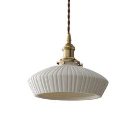 Zttech 932540596595 White Ceramics Pendant Light Brass Socket With Switch Hanging Lamp Mini Hangi