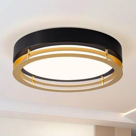 201340427 Zuyurt Dimmable Black Flush Mount Ceiling Light Modern Round Led Lights Fixtur