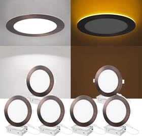 Zyc 768346620862 6 Pcrecessed Lighting Inch - 12w 1100lm Led Night Light 2700k-6000k Bronze