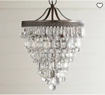Pottery Barn Clarissa Petite Chandelier, Clear Crystal Glass Indoor. Fixed Price $550.00.