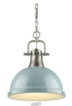 Golden Lighting-duncan 1-LIGHT Pewter Pendant Seafoam Frosted Glass Diffuser. Fixed Price $144.99.