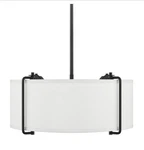 Dsi Lighting Brookley 18 4-LIGHT Matte Black Pendant White Fabric Shade. Fixed Price $98.99.