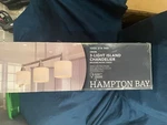 Hampton Bay Oron 3-LIGHT Chandelier Brushed Nickel Linear Island Pendant. Fixed Price $64.00.