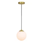Glass Pendant Lighting Vintage Globe Hanging Ceiling Satin Brass Finish. Fixed Price $56.99.