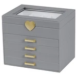 Kendal Gray 5-LAYER Leather Jewelry Box Watch Organizer With Glass Lid. Fixed Price $41.99.