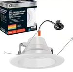 Commercial Electric 6" Recessed Led Trim Light White Adjustable Cct Dimmable. Fixed Price $14.99.