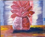 Red Plant, Acrylic Painting - 16X20 Hand Painted Artwork On Canvas. Fixed Price $150.00.