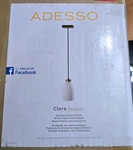 Adesso Clara Pendant Antique Brass Finish With White Opal Glass Shade (3544-21). Fixed Price $49.00.