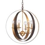 Crystorama Luna 6 Light Bronze & Gold Sphere Large Chandelier 585-EB-GA. Fixed Price $558.40.