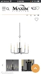 Maxim 10255BKGLD Sullivan 6 Light Chandelier Black Gold Kitchen Dining Foyer. Fixed Price $55.00.