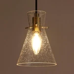 Ksana Gold Pendant Lights Seeded Glass 1-LIGHT Adjustable Hanging Fixture. Fixed Price $29.95.