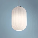 Afx Callie 9" Wide Frosted White Ribbed Modern Glass Mini Pendant. Fixed Price $158.00.