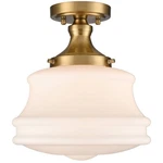 Modern Gold Semi Flush Mount Ceiling Light Schoolhouse Fixture. Fixed Price $115.00.