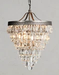 Pottery Barn Clarissa 13" Crystal Chandelier Antique Silver Finish New Box. Fixed Price $459.00.