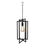 Gerson 28" Black Rectangular Iron Cage Electric Pendant Hanging Lamp Edison Bulb. Fixed Price $52.91.