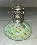 Fragrance Lamp Green Marblelized Blown Glass Art Oil Aroma Diffuser. Fixed Price $15.00.