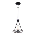 Farmhouse Mini Pendant Light Black Woodgrain Industrial Kitchen Edison Led. Fixed Price $79.99.
