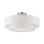 Livex Lighting 47154 Meridian 3 18"W Flush Mount Drum - Nickel. Fixed Price $229.96.