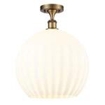 Innovations Lighting 516-1C-18-14 White Venetian Semi-flush Brass. Fixed Price $391.60.