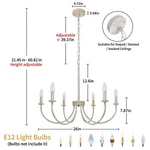 Classic Candle Ceiling Modern 6-LIGHT Chandeliers For Living Room, Kitchen. Fixed Price $63.63.