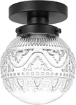Daunton Small Semi Flush Mount Ceiling Light Fixture, Vintage Matte Black Close. Fixed Price $39.98.