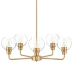 Hampton Bay Florabelle 5-LIGHT Chandelier Gold Clear Globe Glass Shades. Fixed Price $48.99.