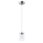 Maxim Mod 1 Light Mini Pendant With Satin Nickel Finish And Clear Frosted Glass. Fixed Price $143.15.