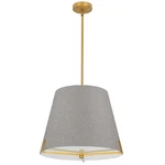 Dainolite Preston Lt 15" Incand Pendant, Brass/grey Fabric PST-184P-AGB-GRY. Fixed Price $176.00.