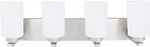 Aspen Creative Satin Nickel 62221 Four Metal Bathroom Vanity Wall Light Fixture. Fixed Price $94.95.