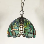 Victorian Style Dragonfly Stained Glass Pendant Antique Hanging Lighting. Fixed Price $79.90.