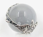 One 16MM Antique Vintage Crystal Pools Of Light Sterling Bead Pendant C6-30. Fixed Price $85.00.