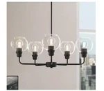 Hampton Bay Florabelle 5-LIGHT Chandelier Matte Black Clear Glass Globes New. Fixed Price $41.93.